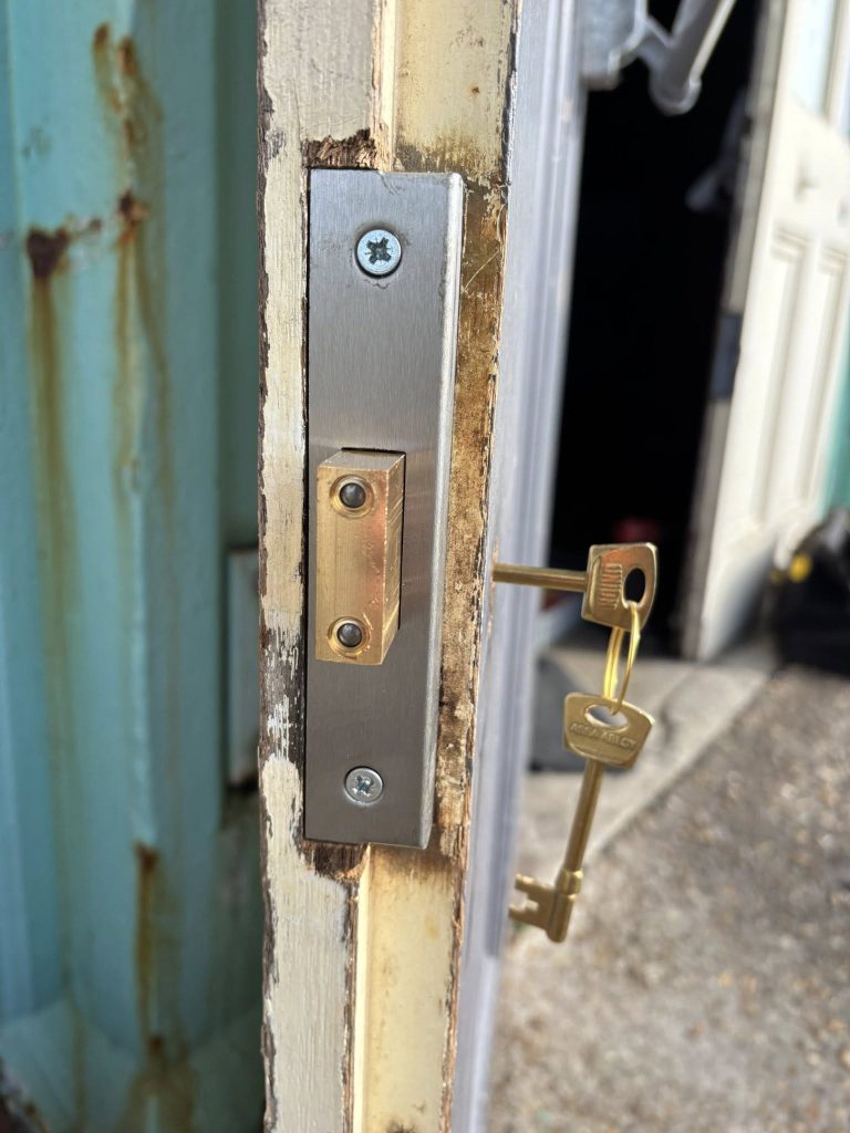 New lock installed with the key in