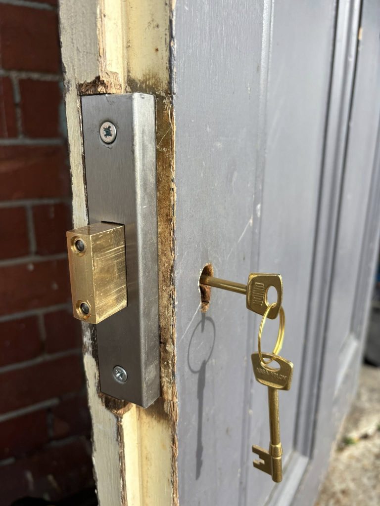 New lock installed with the key in