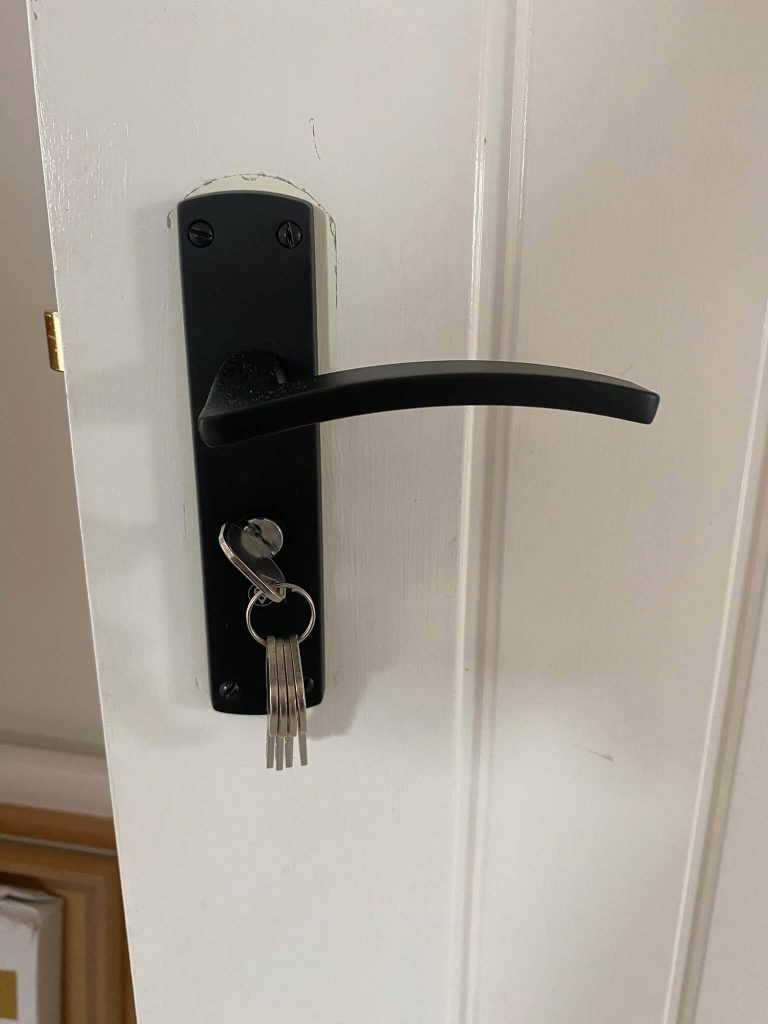 New matte cylinder lock replacement